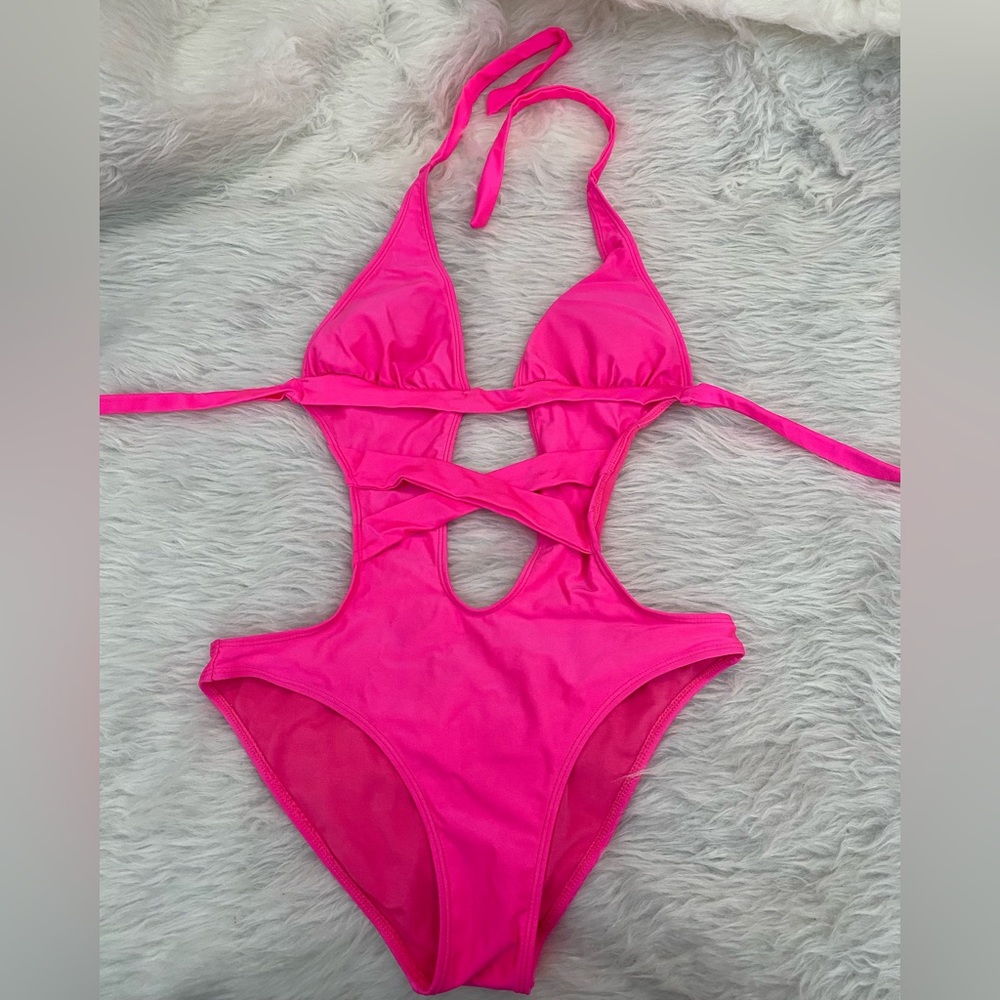 Pink Cutout Swimsuit